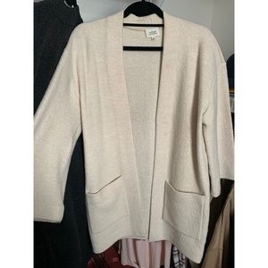 Aritzia Cream Open-Front Sweater